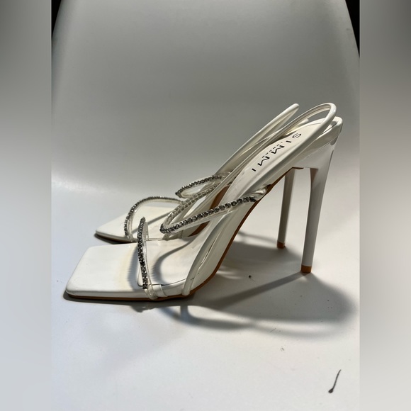 Simmi White Studded Heels - Picture 3 of 6